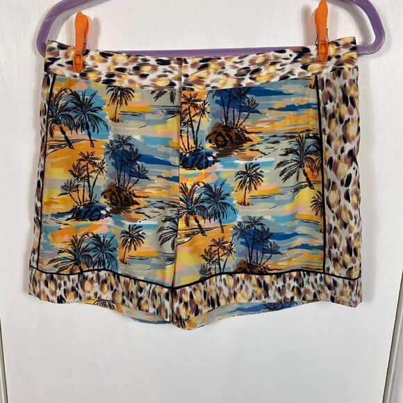 Le Superbe Tropical Island Print Silk Shorts Women’s Size 8 NWT - Picture 5 of 12